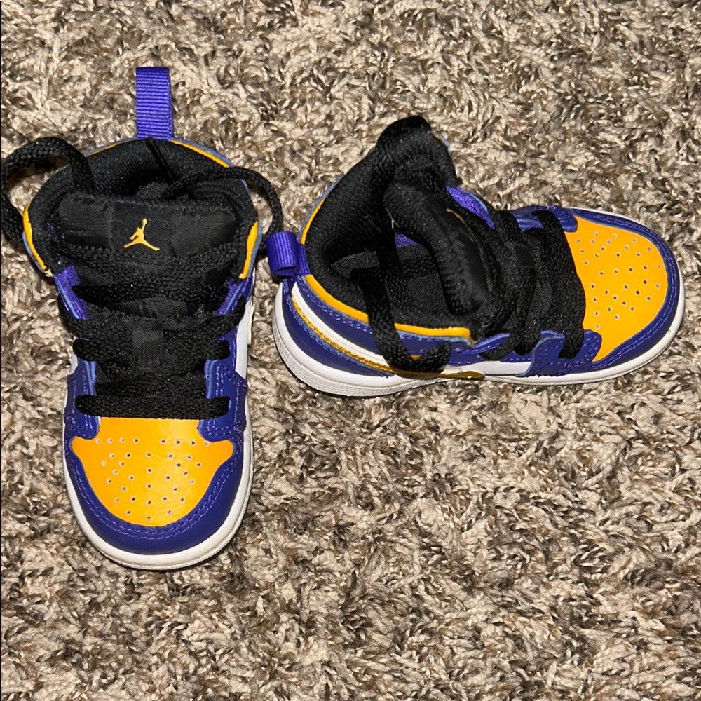 Jordan Kids' Sneakers in Black, Yellow, and Purple
